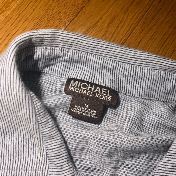 Michael Kors Polo Shirt, men’s size medium blue stripes - Picture 9 of 11